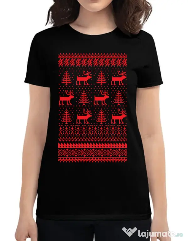 Tricou ADLER dama Reindeers Negru