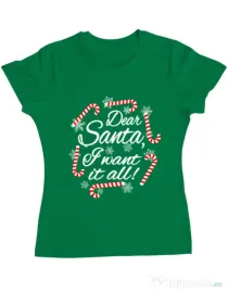 Tricou ADLER dama Dear santa Verde mediu