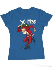 Tricou ADLER dama Santa Skank Kid Albastru azuriu