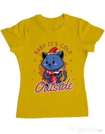 Tricou ADLER dama Its cold outside Galben