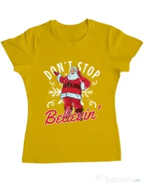Tricou ADLER dama Dont stop believin Galben
