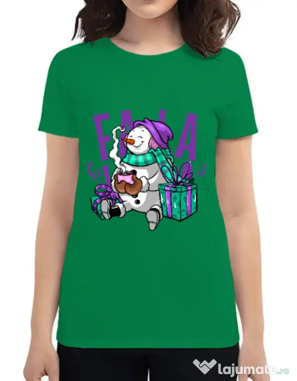 Tricou ADLER dama Christmas Carol Verde mediu