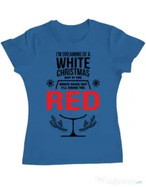 Tricou ADLER dama White Christmas Albastru azuriu