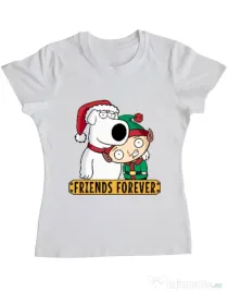 Tricou ADLER dama Friends forever Alb