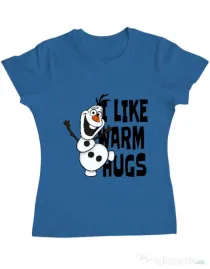 Tricou ADLER dama I like warm hugs Albastru azuriu