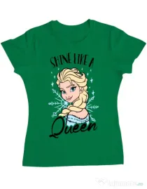 Tricou ADLER dama Shine like a queen Verde mediu
