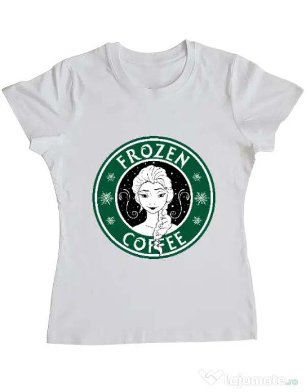 Tricou ADLER dama Frozen coffee Alb