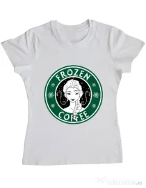 Tricou ADLER dama Frozen coffee Alb