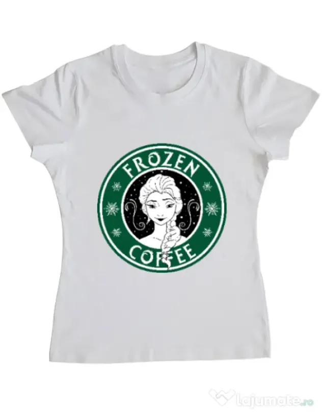 Tricou ADLER dama Frozen coffee Alb