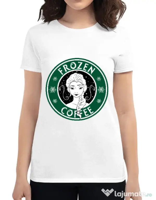 Tricou ADLER dama Frozen coffee Alb