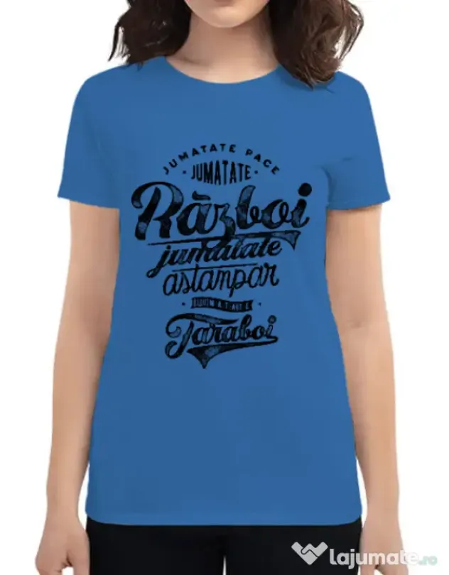 Tricou ADLER dama Pace si razboi Albastru azuriu