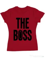 Tricou ADLER dama The boss Rosu