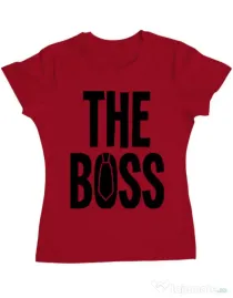 Tricou ADLER dama The boss Rosu