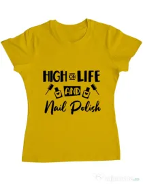 Tricou ADLER dama High on life Galben