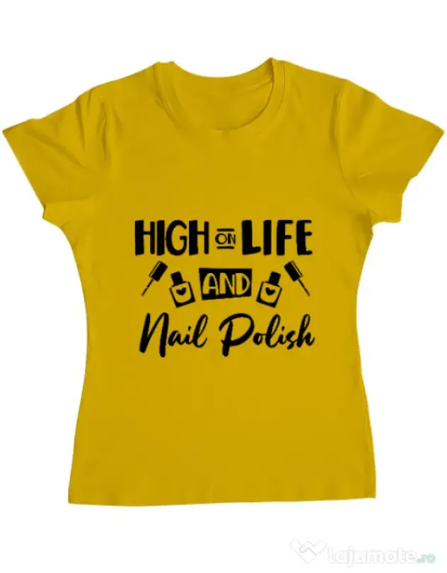 Tricou ADLER dama High on life Galben