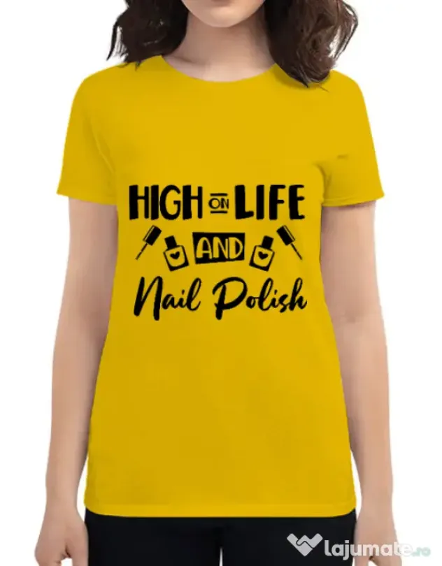 Tricou ADLER dama High on life Galben