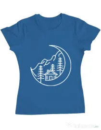 Tricou ADLER dama Moon life Albastru azuriu