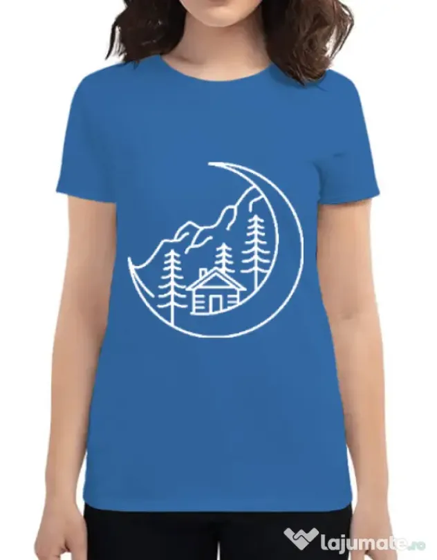 Tricou ADLER dama Moon life Albastru azuriu