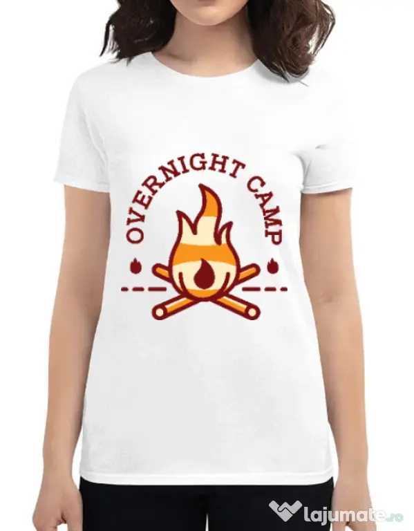 Tricou ADLER dama Overnight camp Alb