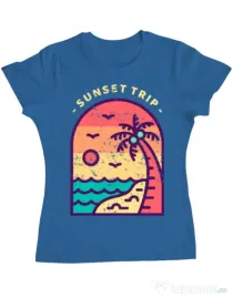 Tricou ADLER dama Sunset trip Albastru azuriu