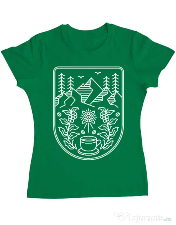 Tricou ADLER dama Natural coffee Verde mediu