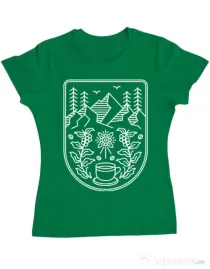 Tricou ADLER dama Natural coffee Verde mediu