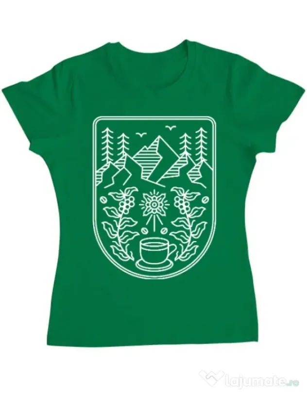 Tricou ADLER dama Natural coffee Verde mediu