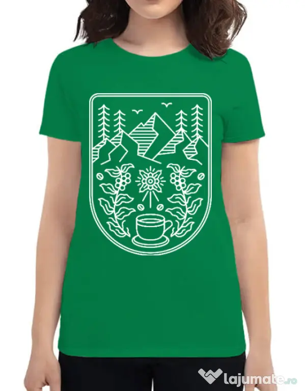 Tricou ADLER dama Natural coffee Verde mediu
