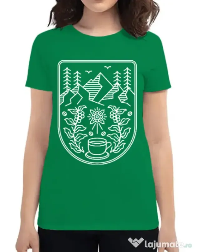Tricou ADLER dama Natural coffee Verde mediu