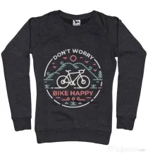 Bluza ADLER dama Don't worry bike happy Negru melanj
