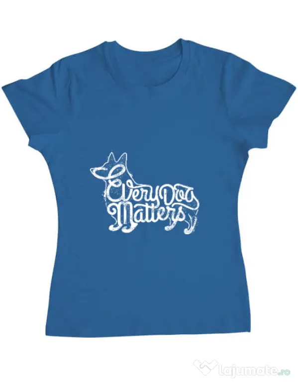 Tricou ADLER dama Every dog matters Albastru azuriu