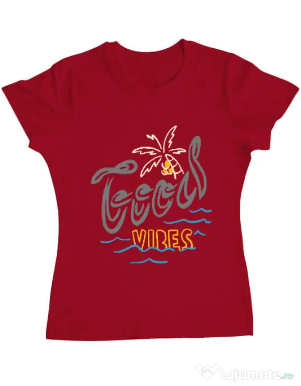 Tricou ADLER dama Cool vibes typo Rosu