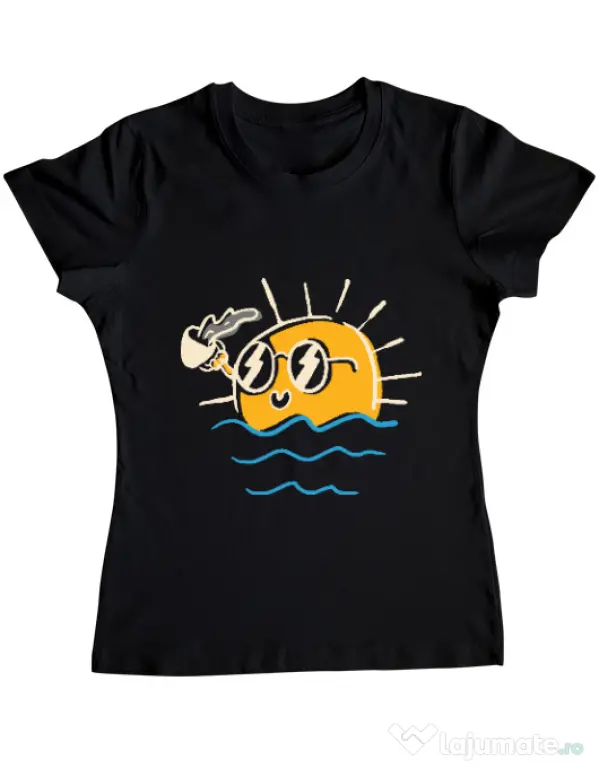 Tricou ADLER dama Morning and coffee Negru