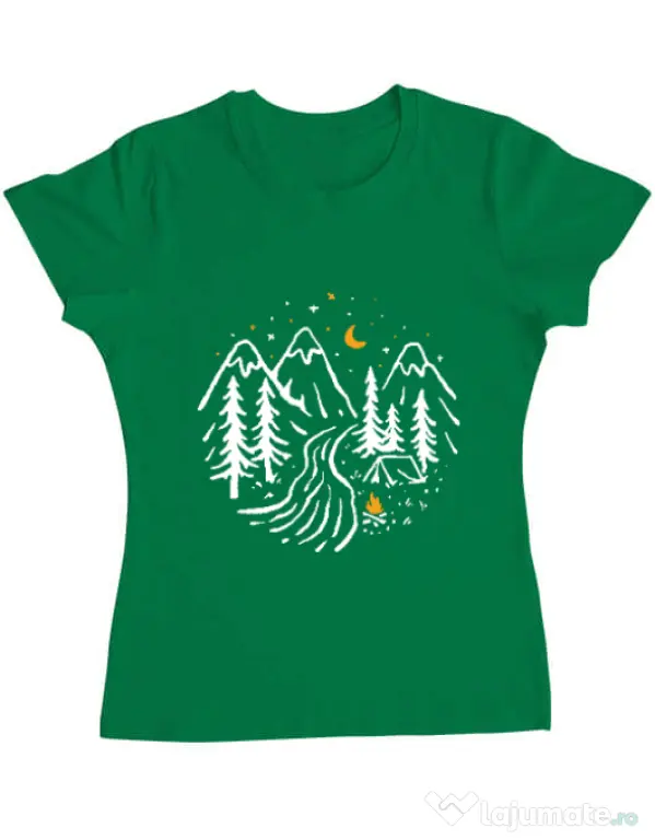 Tricou ADLER dama Night camping Verde mediu