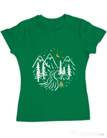 Tricou ADLER dama Night camping Verde mediu