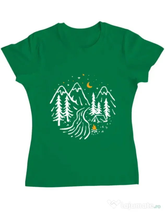 Tricou ADLER dama Night camping Verde mediu