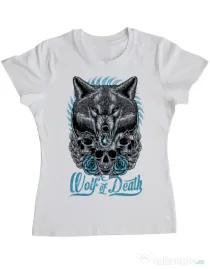 Tricou ADLER dama Wolf of death Alb