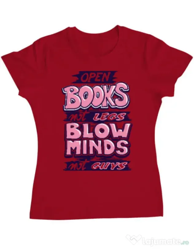 Tricou ADLER dama Open books Rosu