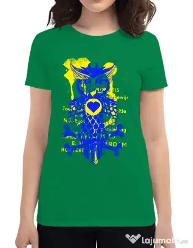Tricou ADLER dama Owl Verde mediu