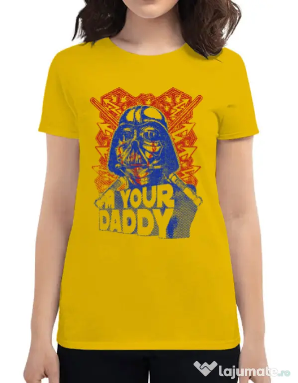 Tricou ADLER dama Your daddy Galben