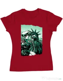 Tricou ADLER dama Save the liberty Rosu