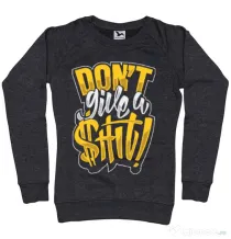 Bluza ADLER dama Don't give a shit Negru melanj