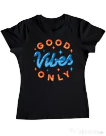 Tricou ADLER dama Good vibes only Negru