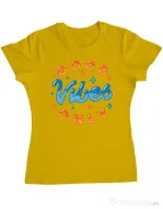 Tricou ADLER dama Good vibes only Galben