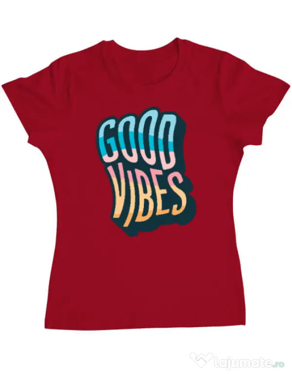 Tricou ADLER dama Good vibes Rosu
