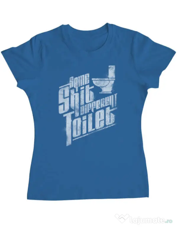 Tricou ADLER dama Same shit Albastru azuriu