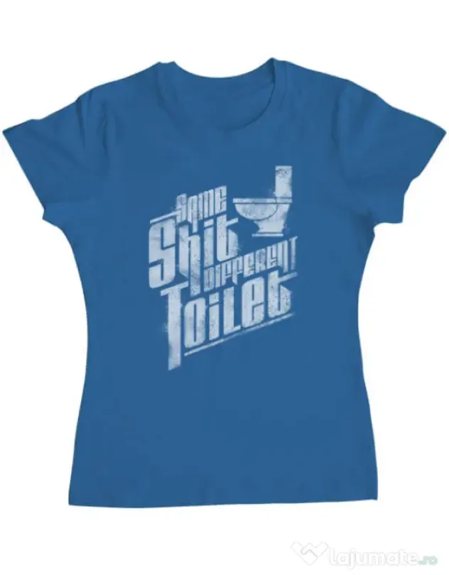 Tricou ADLER dama Same shit Albastru azuriu