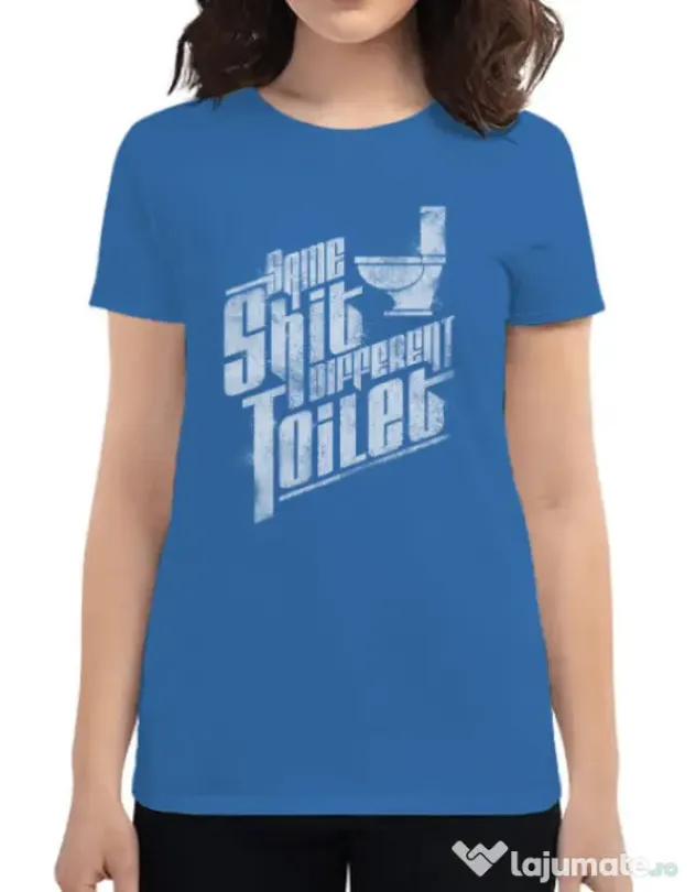 Tricou ADLER dama Same shit Albastru azuriu