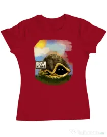 Tricou ADLER dama I stay home Rosu