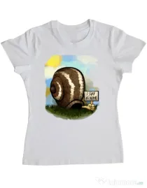 Tricou ADLER dama I stay home 2 Alb